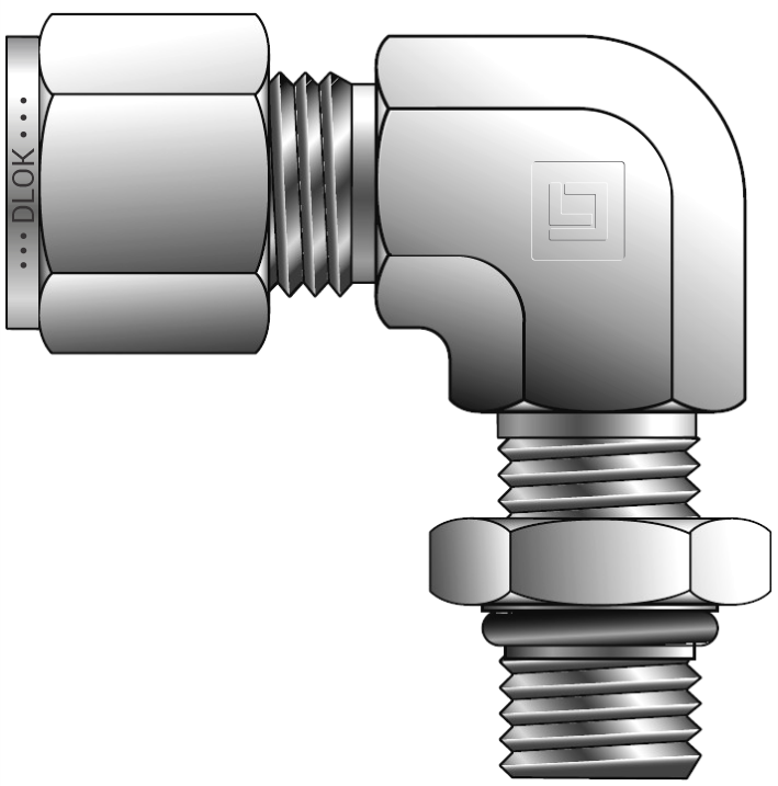 Male SAE Straight Thread Elbow (For Fractional Tube)